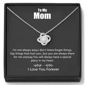 Jewelfairy To my Mom Necklace for Mother's Day, Daughter to Mother Gift, Mama Birthday or Christmas Present