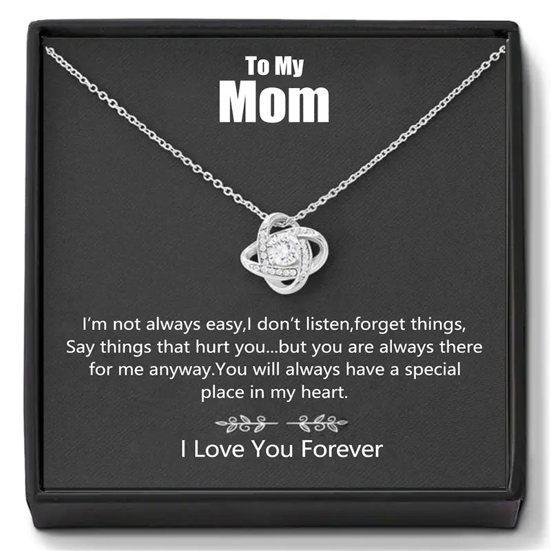 Jewelfairy To my Mom Necklace for Mother's Day, Daughter to Mother Gift, Mama Birthday or Christmas Present