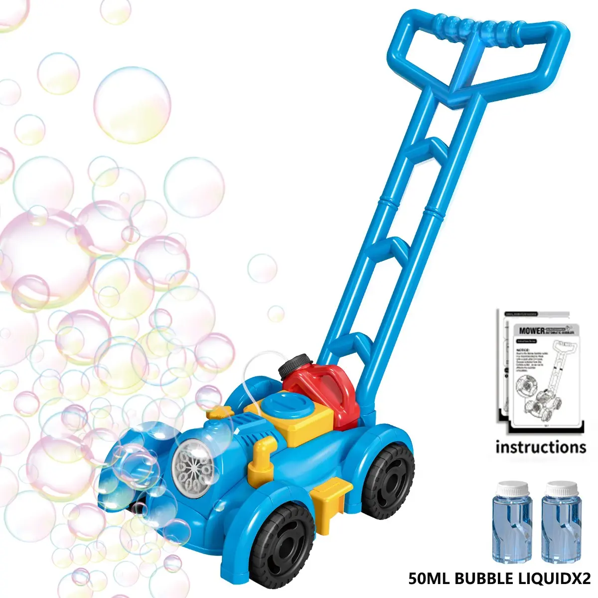 Electric Bubble Lawn Mower Machine, Summer Fun Gardening Automatic Bubble Maker, Unisex Creative Play Toy, Ideal Gift for Preschool Kids, Bubble Blower, Party Bubble Machine, Toddler Bubble Machine, Portable Bubble Machine