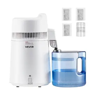 VEVOR Water Distiller, 6L/1.6 Gallon Larger Distilled Machine, 900W Distilling Water Maker, 0-99H Timing Set, Time Temp Display, 304 Stainless Steel Interior Stiller with Plastic Carafe, WhiteVEVOR Super Brand Day