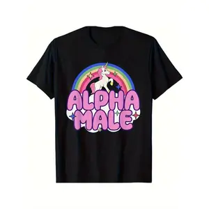 Alpha Male Unicorn Funny Sarcastic Ironic Weird Y2K Humor T-Shirt good graphic tees