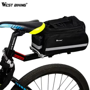 WEST BIKING 20L Multifunctional Expandable Bike Pannier Bag 3 In1 Bicycle Trunk Saddle Bag with Reflective Strip