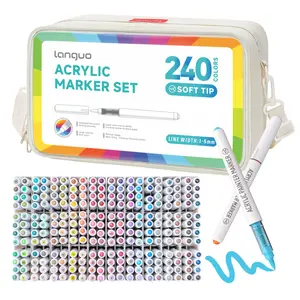 Acrylic Paint Markers, Handbags Styles(With Storage Base) Soft Brush Tip Acrylic Paint Pens for Paper, Rock Painting, Glass, Mugs, Fabric, Water Based Drawing Marker Set, Art Markers Set, Acrylic Painter Ink