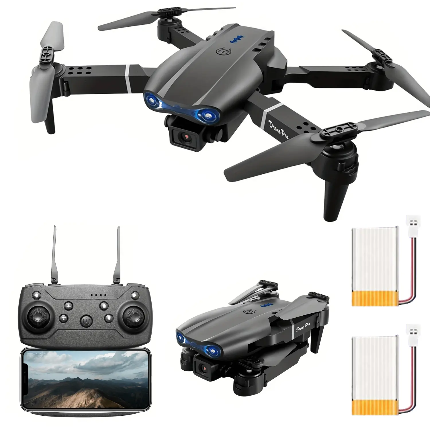 2 Batteries Drone for Beginners – RC Drone with Altitude Hold, Headless Mode, 3D Flip, Propeller Guard, Gift for Kids