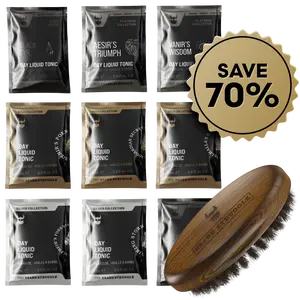 9 Beard Oil Sample Pack - Sample Sachet Packs of Beard Oil with Free Beard Brush - Beard Oil Scent Testers