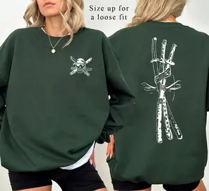 Santōryū Zoro Graphic Sweatshirt, Anime Streetwear, Cosplay Outfit