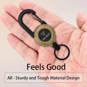 Retractable Key Chain Key-Rings - Heavy Duty Key HolderBelt Clip with Multitool Carabiner, Keychain Lanyard Badge Reels