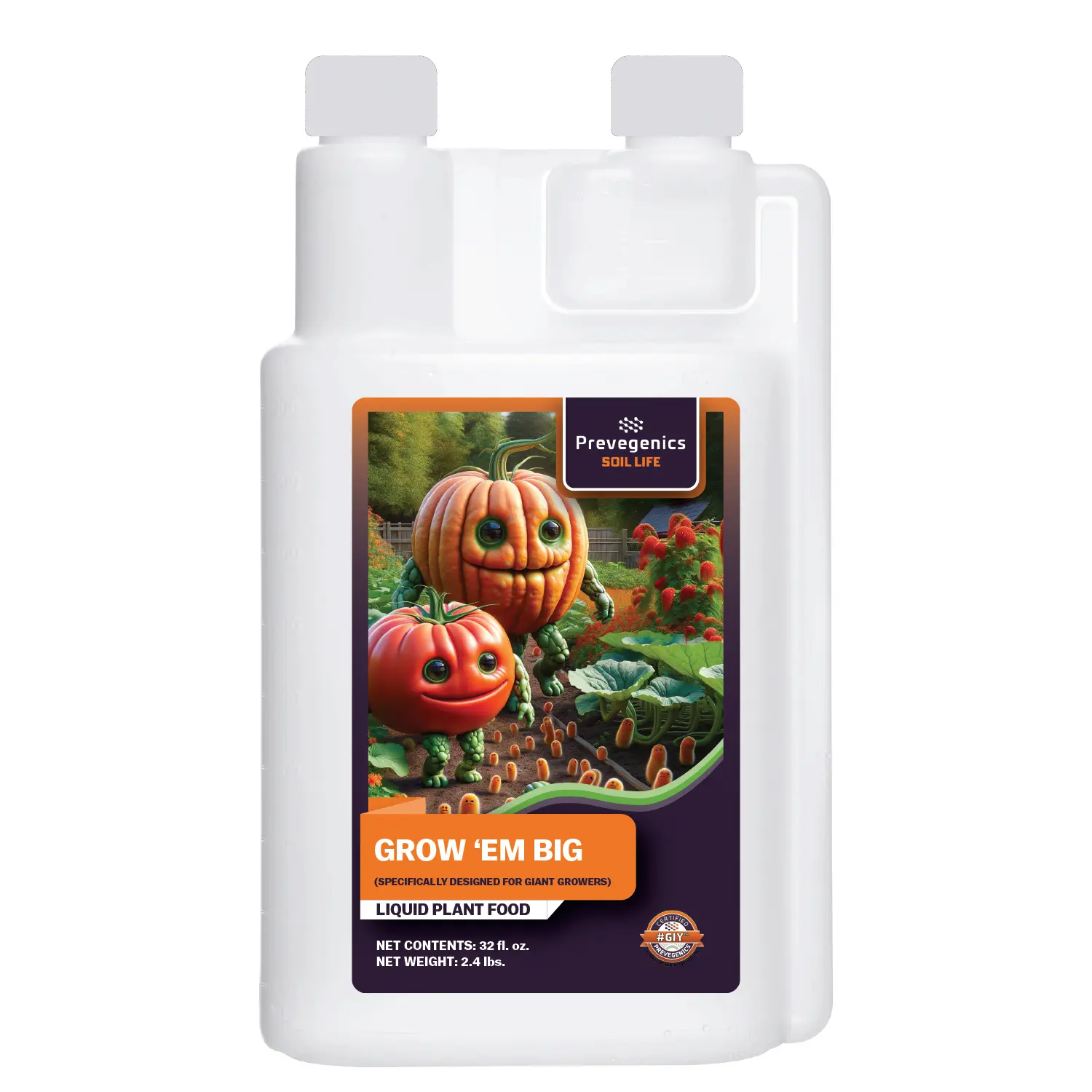 Grow 'em Big | (32 fl. oz.) | Professional Grade Microbial Solution for Giant Growers | Liquid Plant Food | Enhances Soil Health, Root Development, and Nutrient Uptake
