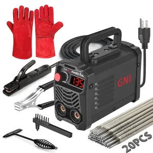 135Amp 20PCS Rods Stick Welder, Super MINI Portable Welding Machine, IGBT Inverter Welder Machine 110V with Hot Start Arc Force Anti-Stick, for 1/16"-1/8" Rod ARC Welder, 2 Chip Hammers (Black)
