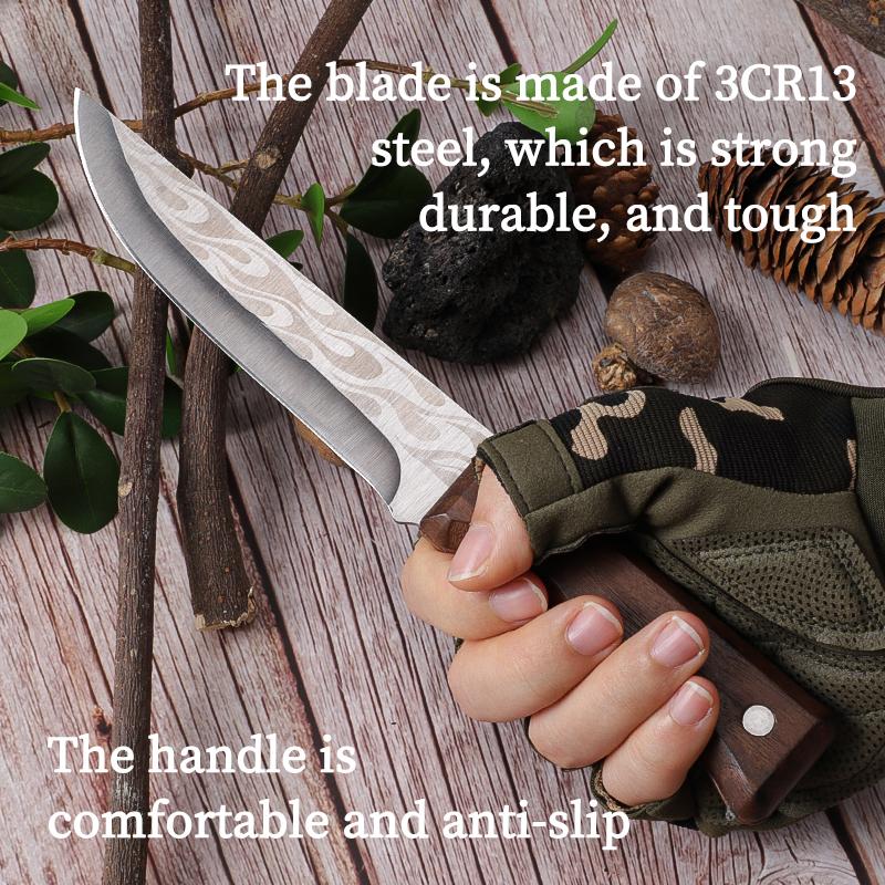 Multi-Function Kitchen Knife Handheld Meat Cleaver Fruit Knife with Sheath Sharp Melon Cutter Camping Butcher Knife Home Cooking Lamb Chop Grill Tools