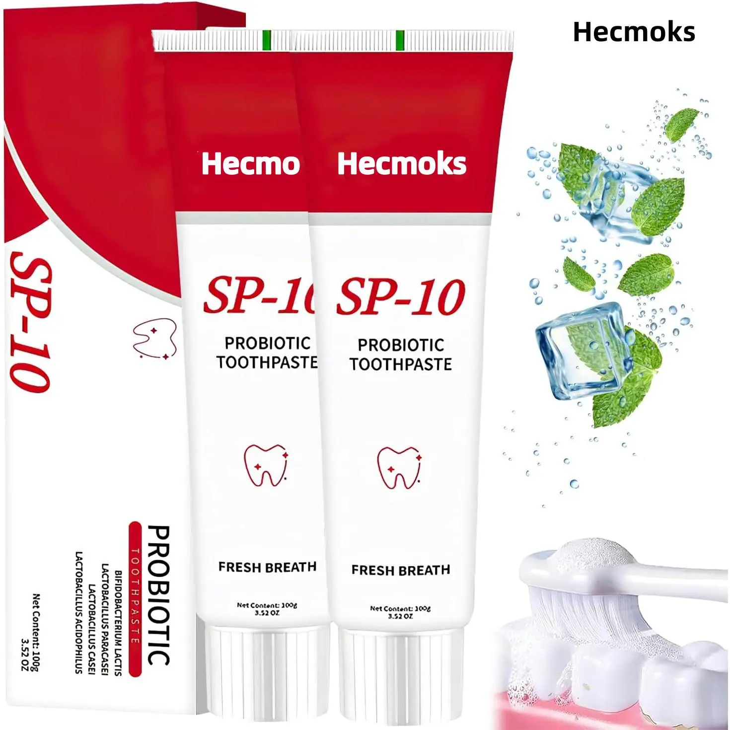 【Free Delivery】Hecmoks SP-10 Probiotic Bright White Toothpaste Deep Clean Teeth Fresh Breath Oral sp10 toothpaste Cleansing Springtok