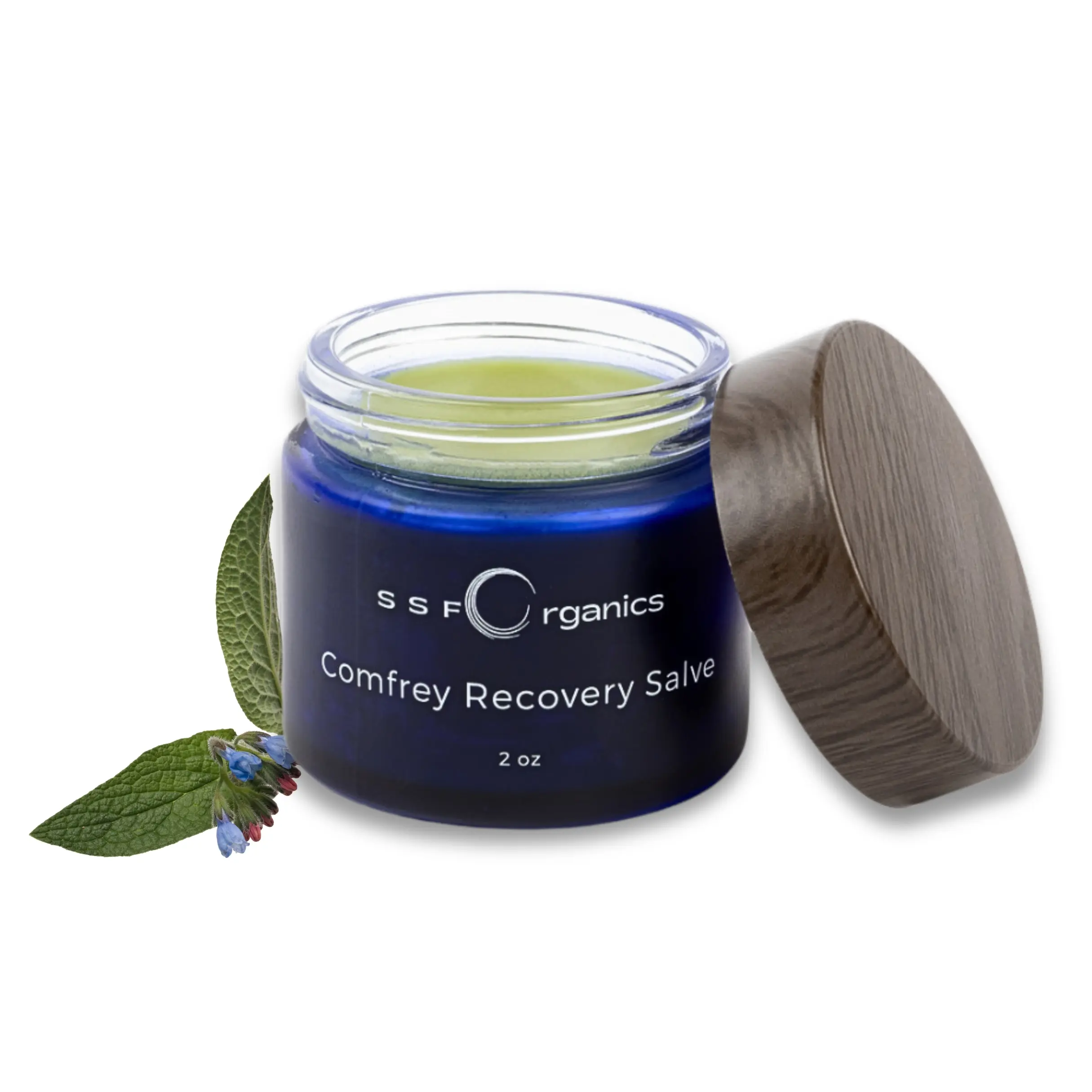 Akuna SSF Organics Comfrey Muscle Recovery Balm - 2 oz Lavender Herbal Ointment, Natural Plant-Infused Oil-Based Wellness Therapy, Body Care for Skin Repair & Sore Relief Massage Support