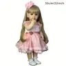 22in/55cm Lifelike Reborn Dress Up Doll - Blonde Hair, Pink Gauze Skirt, Soft Limbs, Realistic Eyes - Ideal Gift for 4-6 Years Children (Birthday), House Decoration