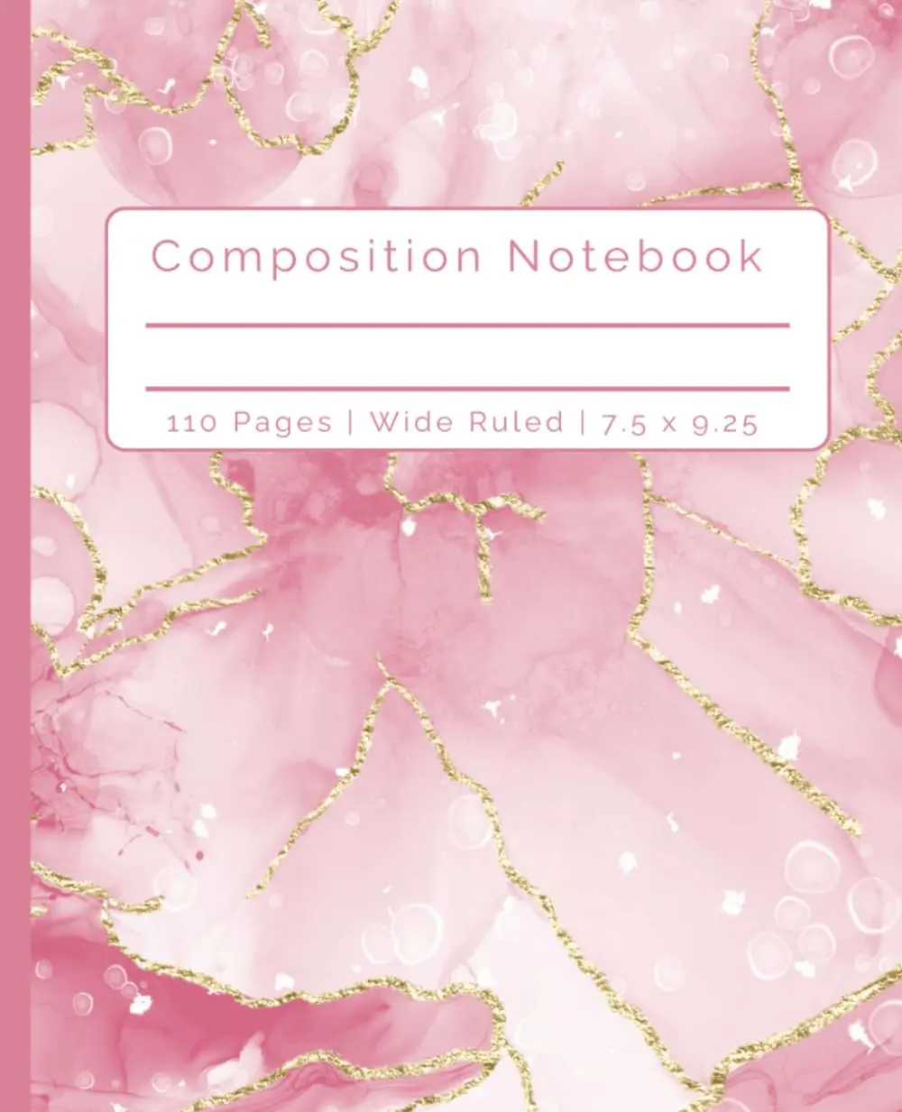 Composition Notebook: Cute Aesthetic Pink Watercolor Notebook Journal | Wide Ruled Notebook | Composition Notebook Wide Ruled, 7.5 x 9.25, 110 Pages, For Women, Girls, Kids, Teens, Students and Adults