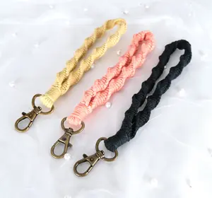 Macrame Wristlet  Macrame Keychains Boho Keychains Braided Macrame Wristlet  Key Accessory
