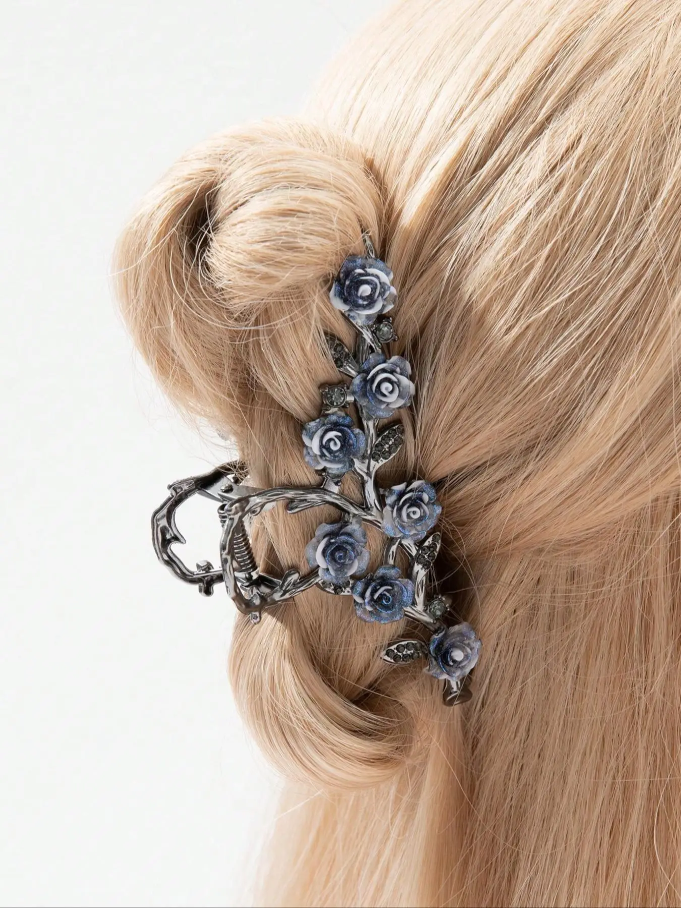 Summer Vintage Elegant Rose Design Hair Claw Clip For Women, Fashion All-match Hair Accessories, Daily Decoration
