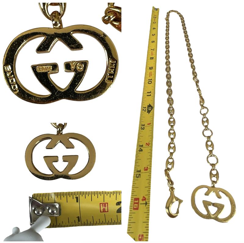 Pre-owned Gucci GG Blondie GHW Plated Belt Necklace Purse Charm Claw Closure Chain 70cm 32"