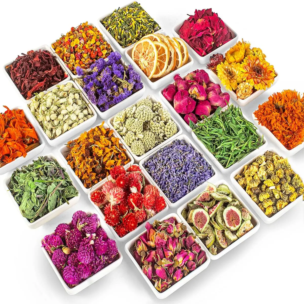 Mother's Day Gift 21-Pack Dried Flowers Set: 100% Natural Herbs for Candle, Soap, Bath & Resin Jewelry Making, Decor