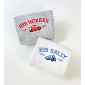 Her Mcc.queennn and HisSally Print Sweatshirts, CarsM.cqu.eenn xSally Couple, Trending Crewneck, Valentines Couple, MovieCartoonn 8J