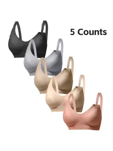 5 pcs Zero Gravity Jelly Breastfeeding Maternity Bras, Ultra-Comfortable, Wireless Support, Ideal for Nursing Mothers, Soft & Breathable Design