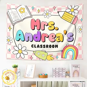 Custom Classroom Tapestry, Classroom Decor Tapestries, Custom Teachers Name Classroom Banner, Teacher Gifts, Back To School Wall Tapestry