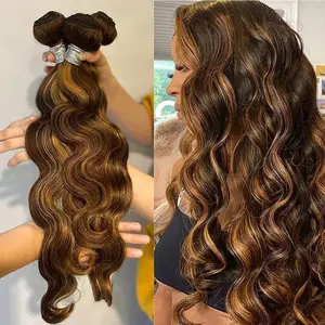 【JOPEAR】16A Highlight Ombre Bundles Human Hair Unprocessed Brazilian Colored Body Wave Raw Hair Bundles Weave Extensions Deals