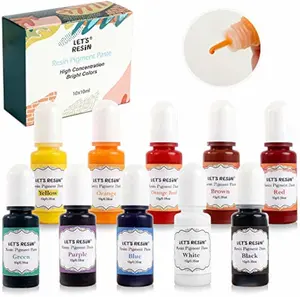 Opaque Resin Pigment, 10 Colors Epoxy Coloring Paste (0.35oz Each), High Pigmented for Jewelry & Molds - LET'S RESIN