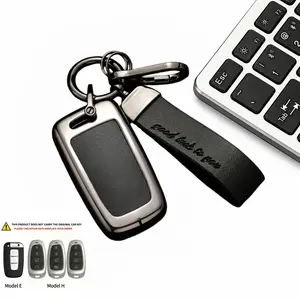 Fashion zinc alloy leather car key case - scratch-resistant and wear-resistant remote control key protection shell suitable for modern Sonata VIII, old model ix35, Sportage, Sonata Hybrid, NEXO, NX4, Sedona, DN8, 3/4 button key cases for all models.
