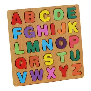 Educational Wooden Abc Puzzle Set, Wooden Peg Puzzles, Letter Puzzle, Learning Toy for Preschool Kids, Alphabet Numbers Shapes, Boys Girls, Early Childhood Development
