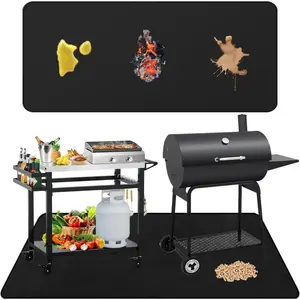 48 X 30 in Under Grill Mat for Outdoor Grill Deck Protector Large, Square Fireproof Fire Pit Floor Protector Mat for Under Fire Pit, BBQ Grill Matt for Under Grill, Fireplace, and More.