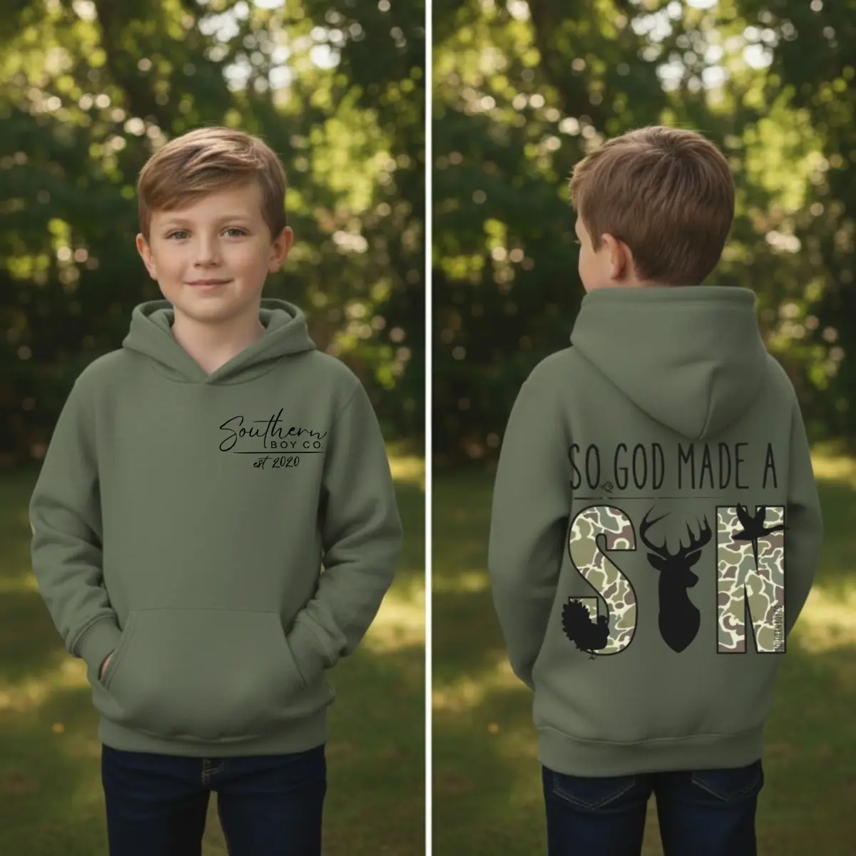 YOUTH God Made a SON Hoodie, Southern Boy Co Sweatshirt, Family Matching Outfits, Son Tee, Local Boy, Country Boys, Gift For Son