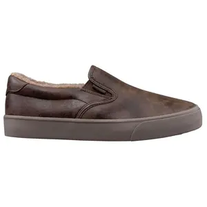 Lugz Mens Clipper Lx Fleece Slip On Sneakers Shoes Casual - Brown
