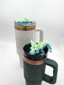 3d Printed Crystal Dragon 10mm Travel Mug/ Tumbler Straw Topper Cinderwing Authorized Seller