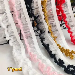 Elegant Lace Trim Elastic Ribbon, Perfect for DIY Embellishments & Decorations, Ideal for Crafting Projects, Enhance Your Creations