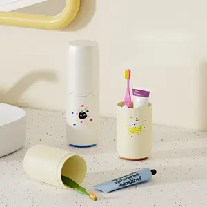 Dry and Wet Separation Travel Mouthwash Cup Set Toothpaste Toothbrush Storage Box Portable Breathable Mouthwash Toothbrush Convenient