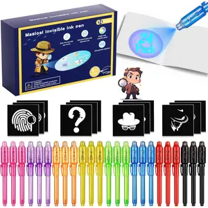 Invisible Ink Pen 24Pcs+ Notebooks, Spy Pens with UV Light, Magic Marker, Classroom Prize, Birthday Party Favors for Kids 8-12, Kids Stocking Stuffers