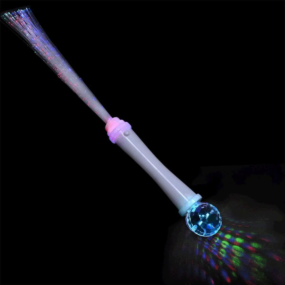 212 MAIN Prismatic Fiber Optic LED Wand for Farm Animals - 13.5" Length, Blue Red Lights, Twinkles Bright Color Changing Light, AG13 Batteries, Button Control, Bright Illumination, Fiber Optics