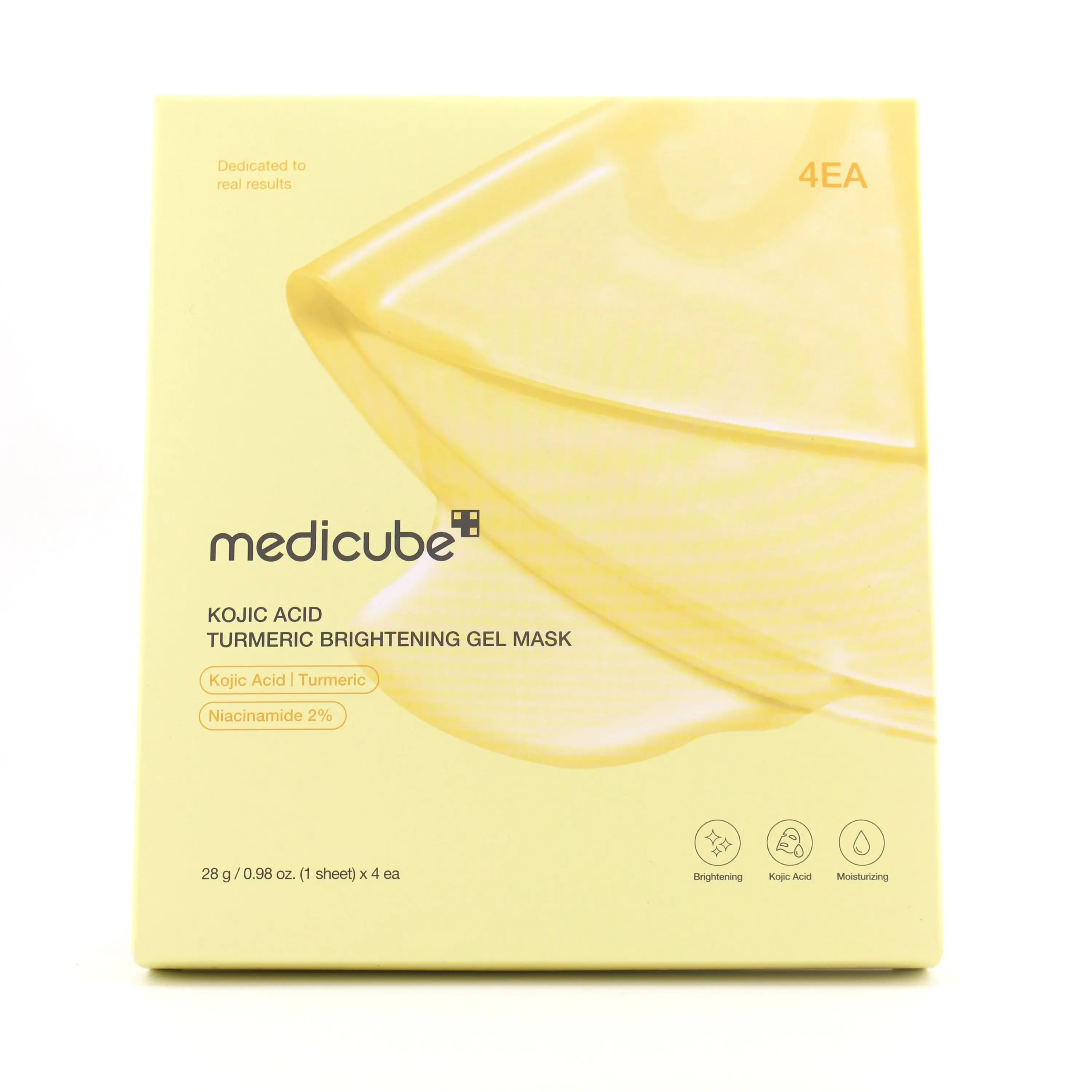 Medicube DEEP Kojic Turmeric Gel Treatment Mask - 4-Pack Hyaluronic Acid Formula for Sensitive Skin, Reduces Pigmentation, Boosts Brightening Radiance