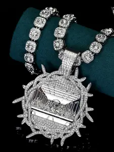 1pcs Iced Out The Last Supper Religious Pendant Necklace with Golden Cuban Chain for Jewelry Gifts Iced Out Chains