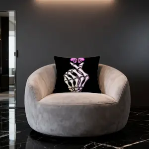 `1-Pack Skeleton Hand Throw Pillow, Single-Sided Digital Print Gothic Spooky Cushion, Decorative Pillow for Sofa Bedroom, Ideal Halloween Gift for Teens & Dark Aesthetic Lovers`