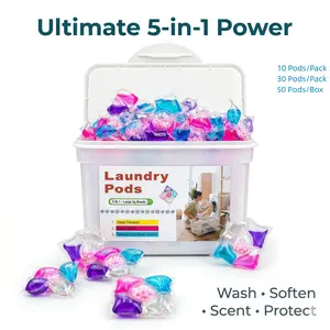 BESTSELLER! 5-IN-1 NEW FORMULA LAUNDRY CAPSULES | 8g Heavy-Duty Concentrated Pods, 8X Cleaning Power, 70% Active Ingredients, Premium Long-Lasting Fragrance, Odor Eliminator, Stain Remover, Fabric Softener | Say Goodbye to Stubborn Stains & Bad Smells