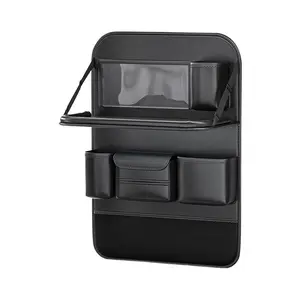 Backseat Car Organizer, Back of Seat Protectors Covers with Touch Screen Tablet Holder, Multifunctional Universal Automotive Interior Tray, Travel Accessories