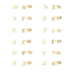 Celestial Zodiac Stud Earrings
