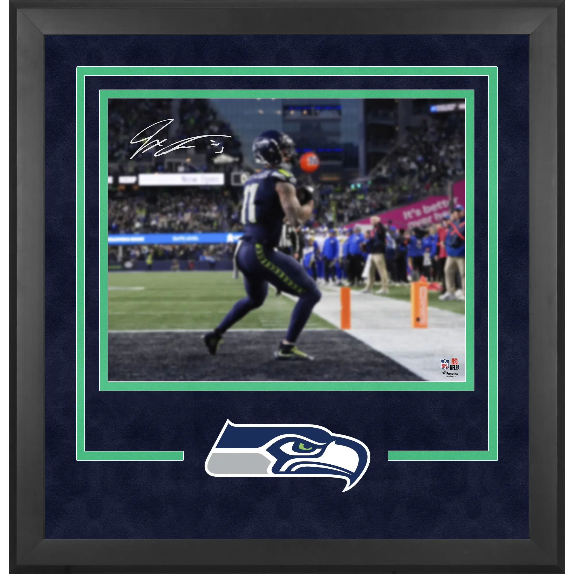 Jaxon Smith-Njigba Seattle Seahawks Deluxe Framed Autographed 16" x 20" Super Bowl LX Photograph
