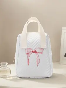 Butterfly Pattern Reusable Women's Handbag, Cosmetic Storage Bag with Compartments, Ideal for School, Work, Travel, Business Trips