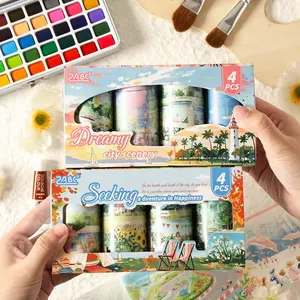 Yuezhen Qiqi Landscape Journal Tape and Paper Tape, Cross-Border Sticker Tape Scenery Making DIY Hand Account Tape