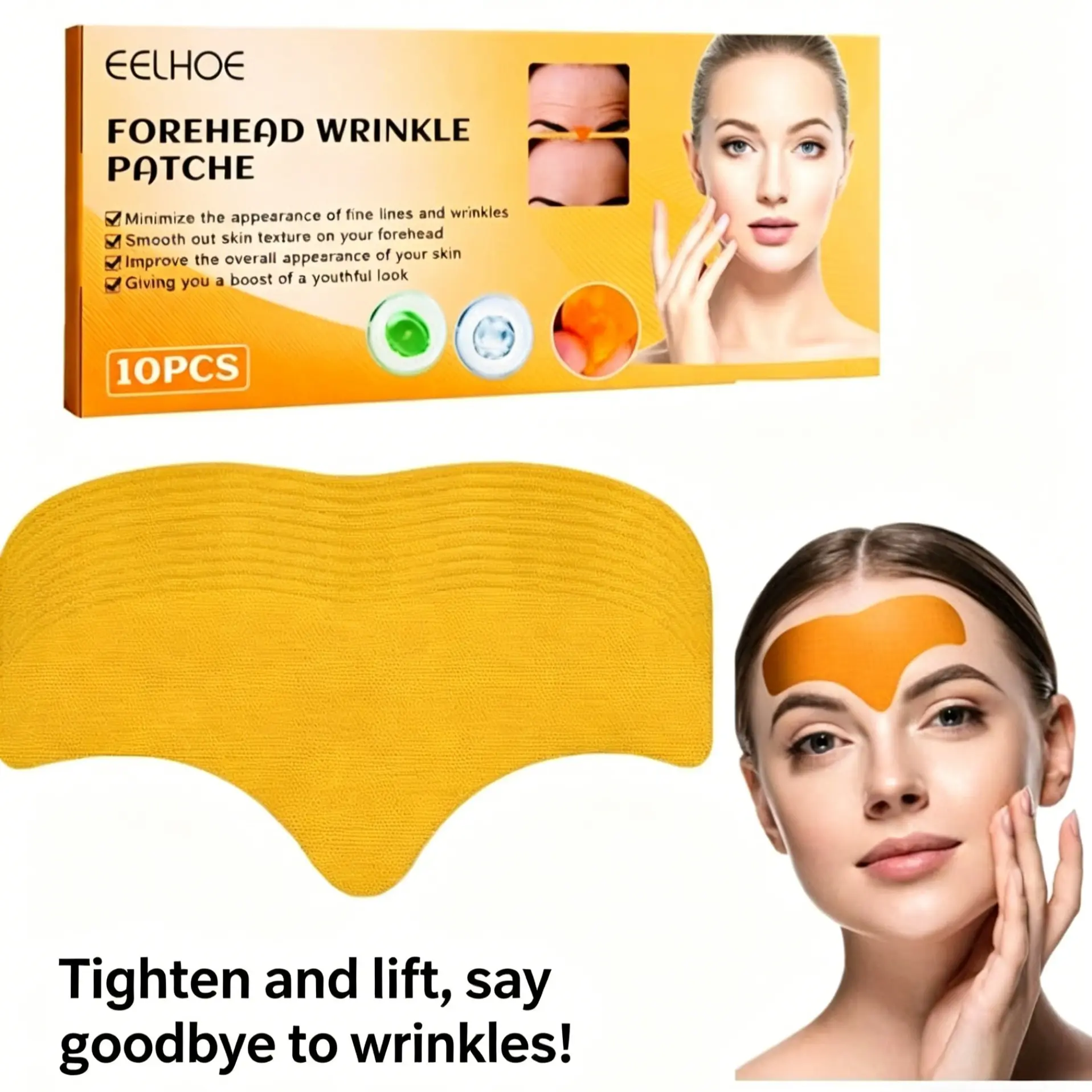 Collagen Forehead Patch, Anti-Wrinkle, Gentle Skin Care, Hydrating and Moisturizing, Moisture Boost, Soothing, Smooth and Refreshing, Facial Mask for Frontal Area, Moisture, Beauty Products