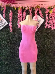 The Essential Strapless Ribbed Dress