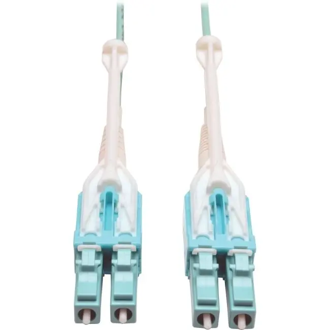 Tripp Lite N820-05M-T 16ft LC/LC Network Cable - 10GB Ethernet Equipment, 50/125 OM3 Aqua Cable, Ceramic Plastic Housing, Push/Pull Tab, 10gbe Speed to 300m @850nm, High-Speed Tx, for Data Centers
