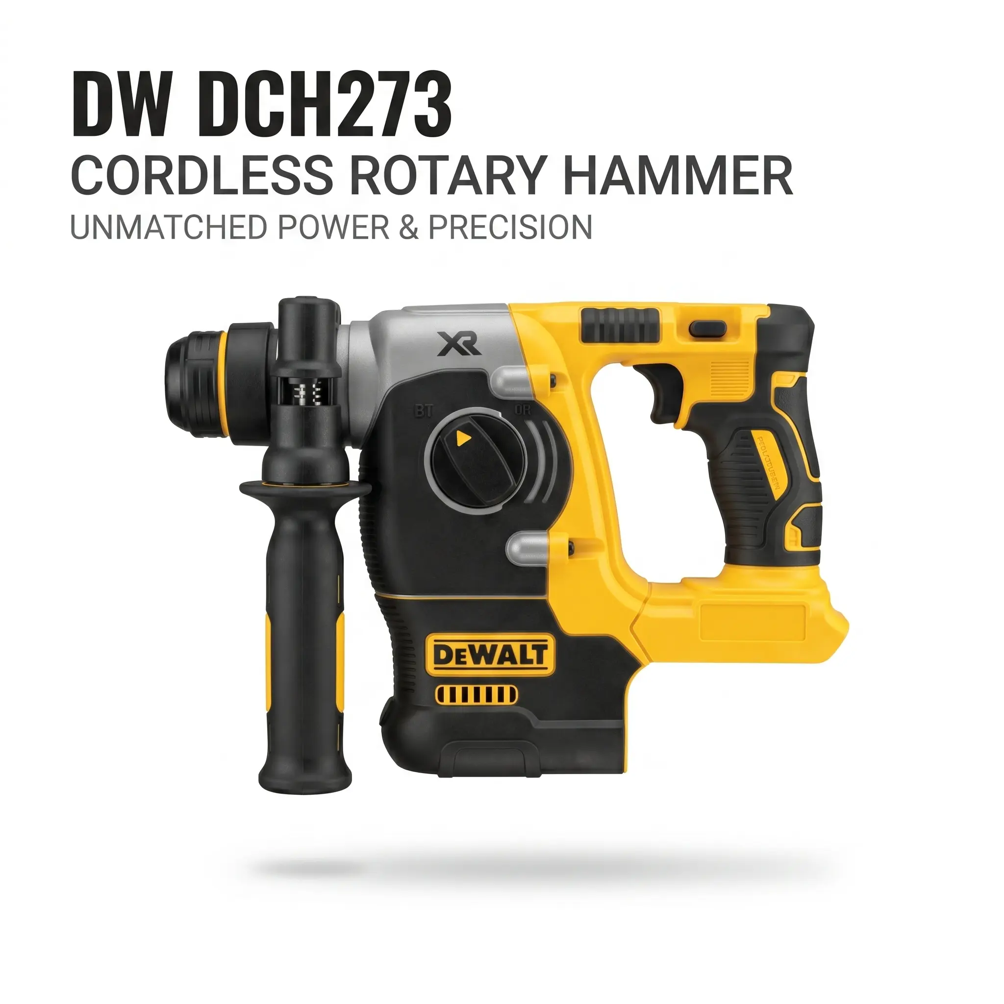 DEWALT DCH273 20V Brushless SDS Plus Cordless Hammer Drill - 3 Modes, Active Vibration Reduction, Front Auxiliary LED Work Lamp, Low-Light Visibility, Wall Chiseling, Indoor Renovation, DIY Use, Heavy-Duty Concrete Duty, SDS Plus Compatibility